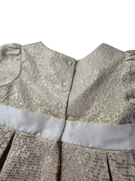 Gymboree Girls 5T Metallic Gold Sparkle Pleated Tulle Bow Holiday Party Dress - Picture 4 of 7